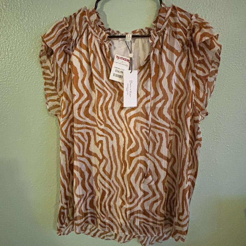 Glittery animal print blouse